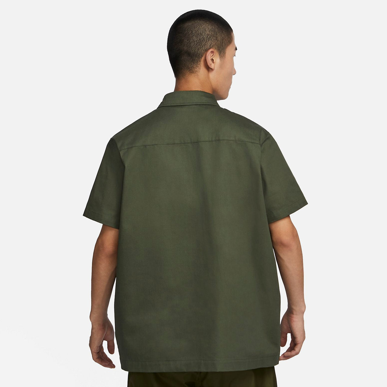 Nike Woven Military Short-Sleeve Button-Down Shirt 'Olive Green' DX3341-325