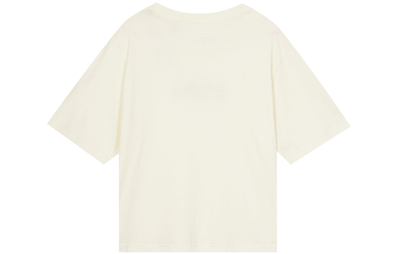 (WMNS) Nike Sportswear Casual Cozy Flowers Embroidered Sports Short Sleeve Coconut Milk T-Shirt DD1457-113