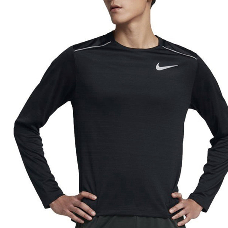 Nike Dri-Fit Mtler Long Sleeves Running Quick Dry Gym Clothes Black AJ7569-010
