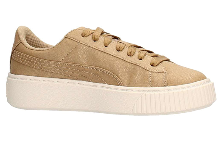 (WMNS) PUMA Basket Platform Cv 'Wheat White' 365623-02