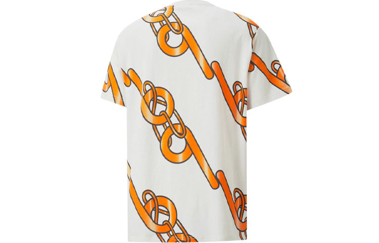 PUMA x PRONOUNCE Unisex Graphic Tee Crossover Chain Printing Athleisure Casual Sports Short Sleeve Creamy White 532151-93