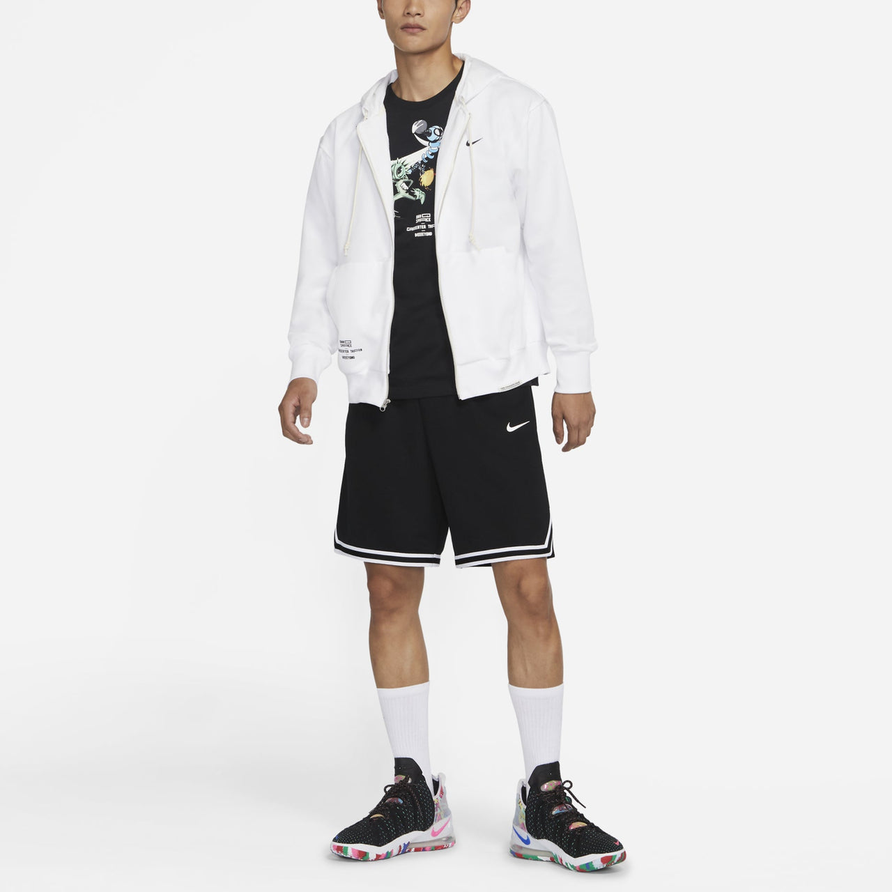 Men's Nike Back Logo Sports Knit Hooded Zipper White DO9155-100