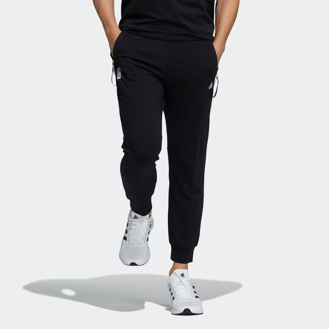 adidas Wj Pnt Ft Series Solid Color Slim Fit Bundle Feet Sports Pants Black GP0860