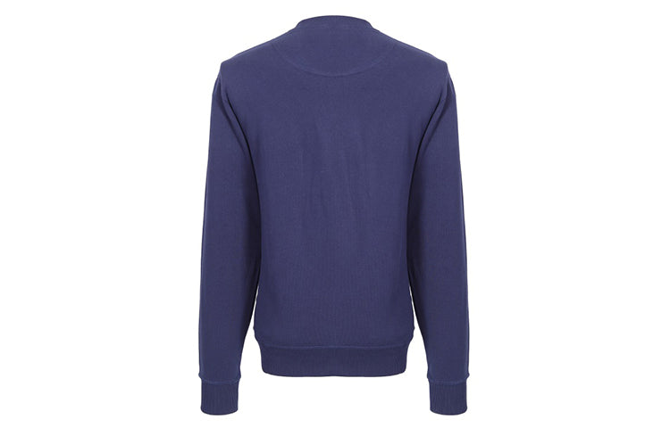 Men's KENZO Pattern Embroidered Round Neck Pullover Blue F965SW0014XA-78