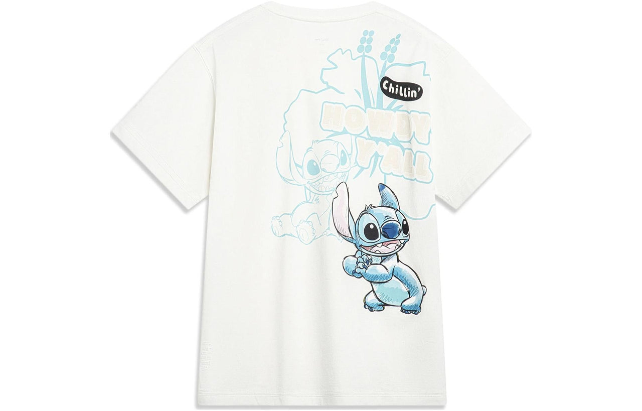 (WMNS) Li-Ning x Disney Stitch Graphic T-shirt 'Creamy White' AHST500-1