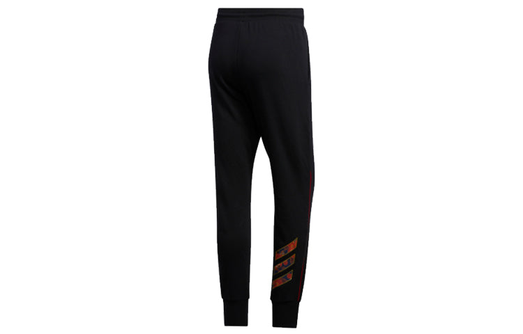 adidas CNY Ft Pant Lacing Elastic Waistband Basketball Sports Pants Black GH4998