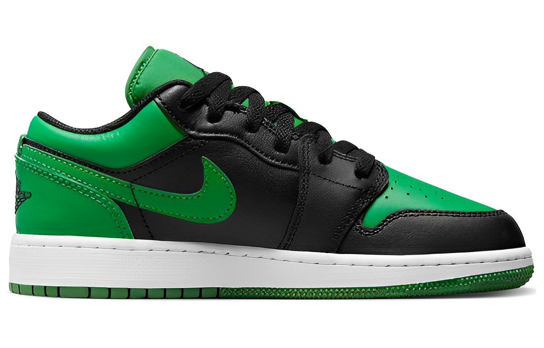 (GS) Air Jordan 1 Low 'Black & Lucky Green' 553560-065