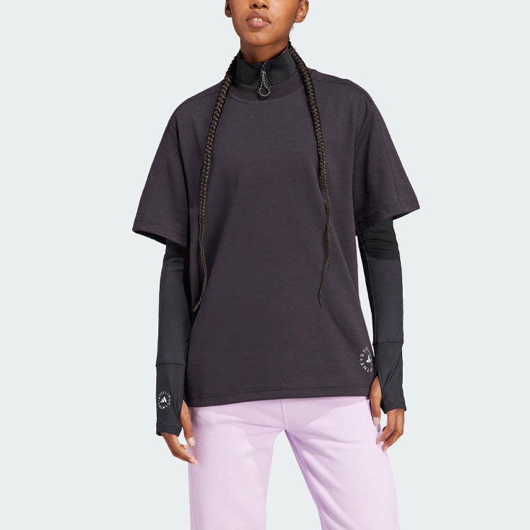 (WMNS) adidas x Stella McCartney Logo Tee 'Black' IB6854