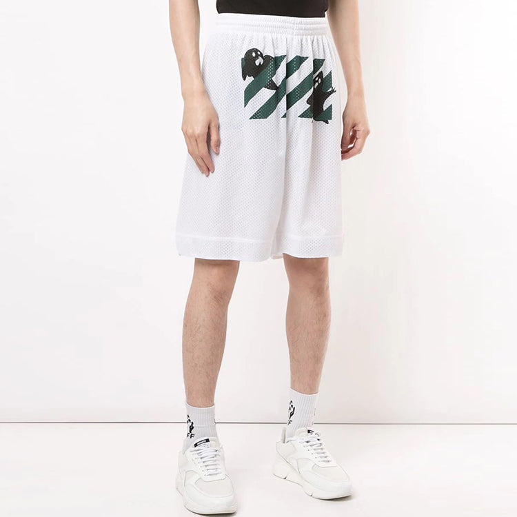 Off-White Printing Hollow Out Design Shorts White OMCI005E20JER0020110