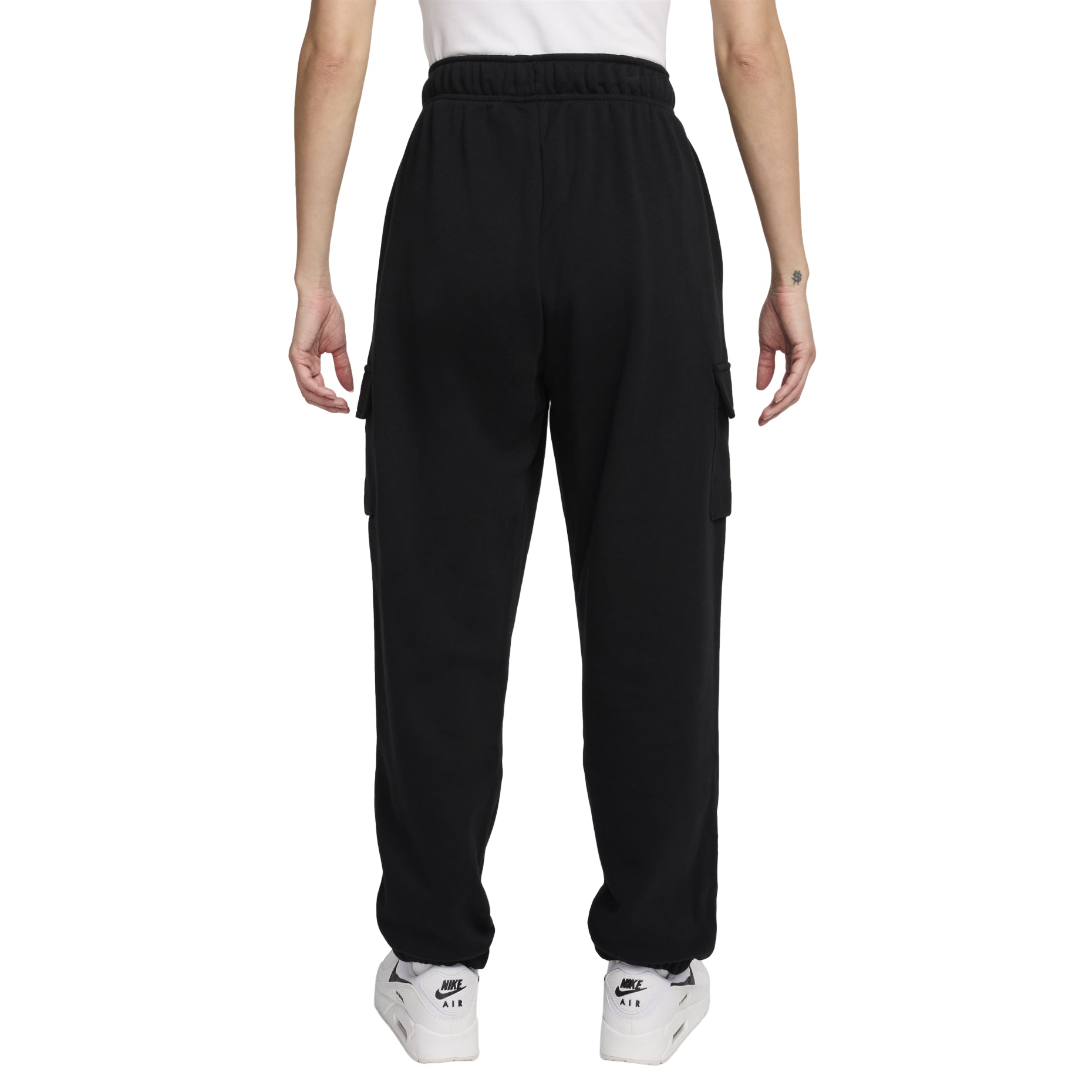 (WMNS) Nike Sportswear Club Fleece Mid-Rise Oversized Cargo Tracksuit Bottoms 'Black' DQ5197-010