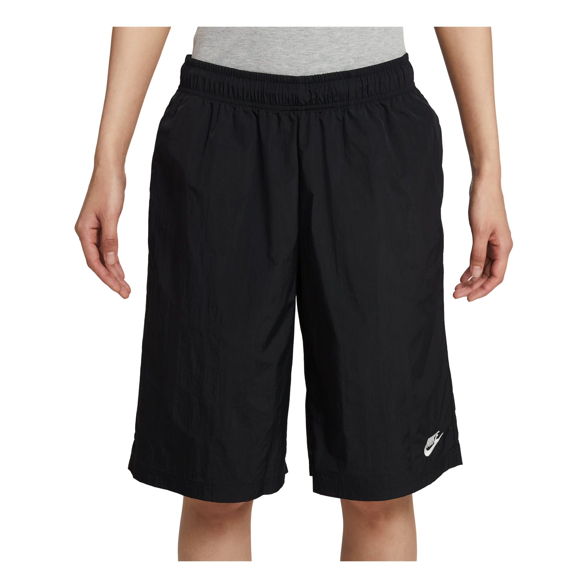 (WMNS) Nike Sportswear Mid-Rise Loose Knee-Length Shorts 'Black Sail' IH8465-010