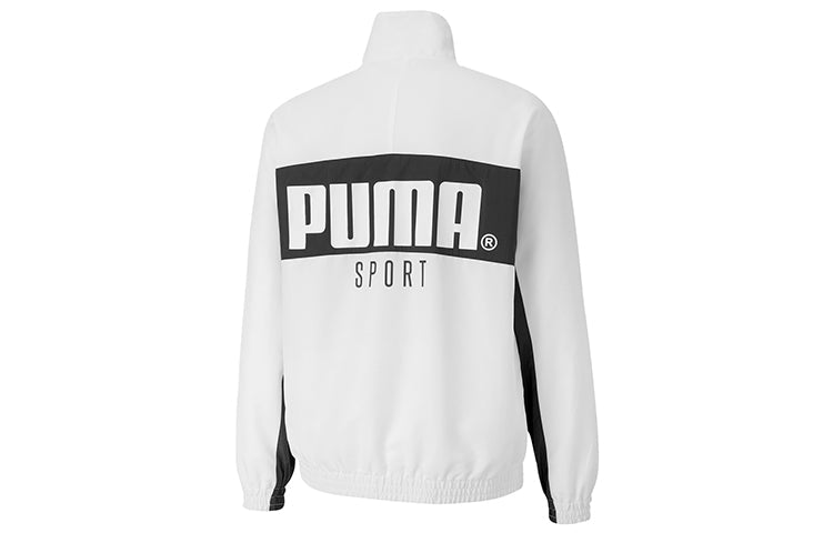 PUMA Printing Contrasting Colors Casual Sports Jacket White 597368-02