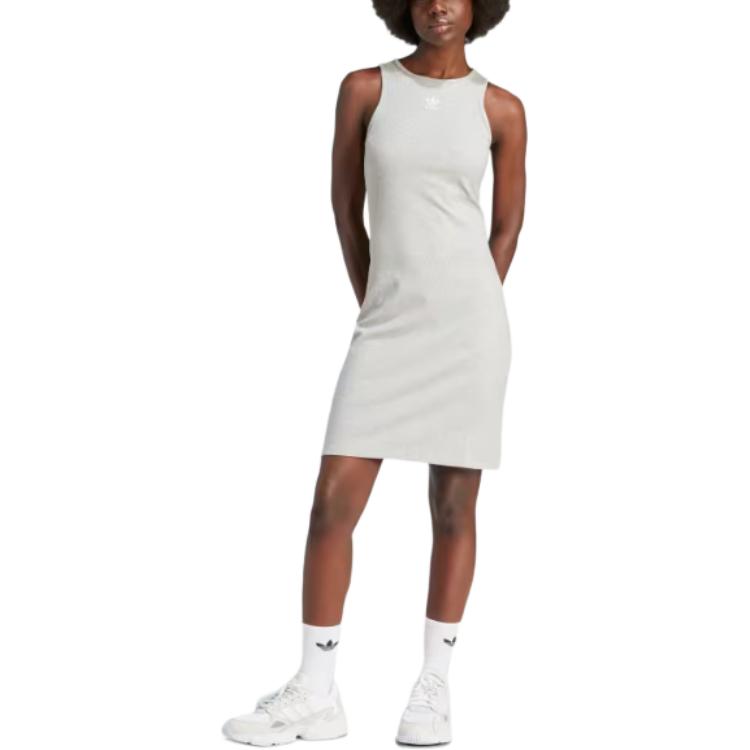 (WMNS) adidas Essentials Rib Tank Dress Asia Sizing 'Grey' IR5923