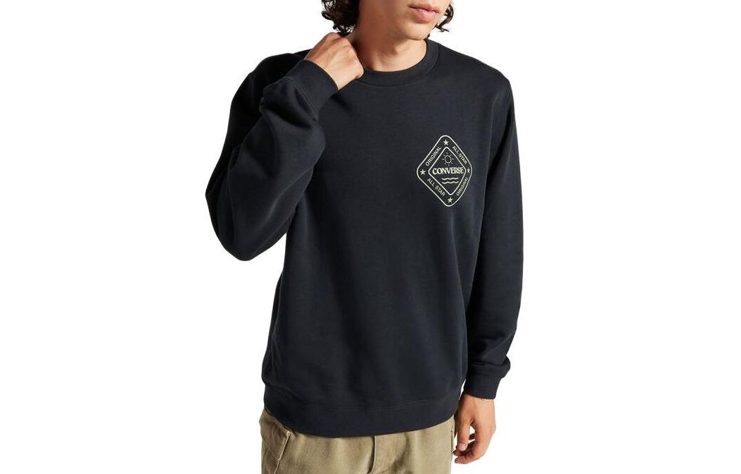 Converse All Star Winter Art Graphic Crew Sweatshirt 'Black' 10025632-A01