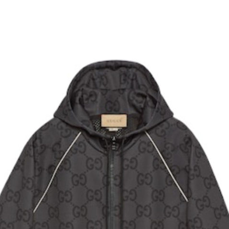Gucci Jumbo GG Zip Jacket With Web 'Grey Dark Grey' 771619-XJF52-1155