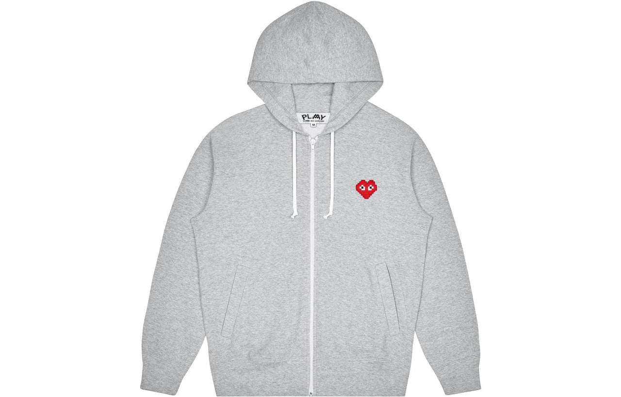 (WMNS) COMME des GARCONS PLAY Invaders Zip Hooded Sweatshirt 'Grey' AZ-T325-051-1