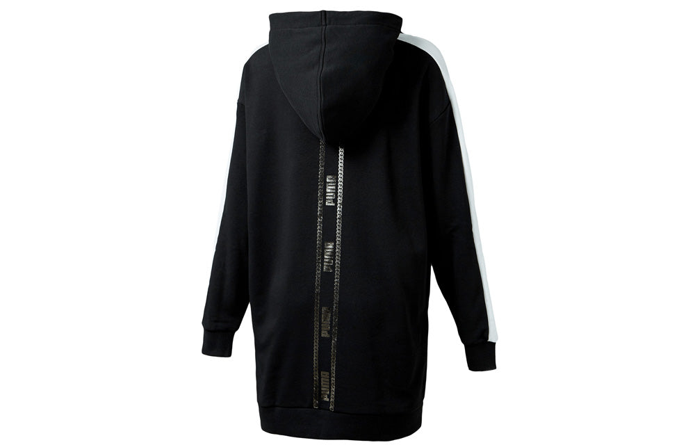 (WMNS) PUMA hooded Casual Long Pullover Dress Black 578616-01