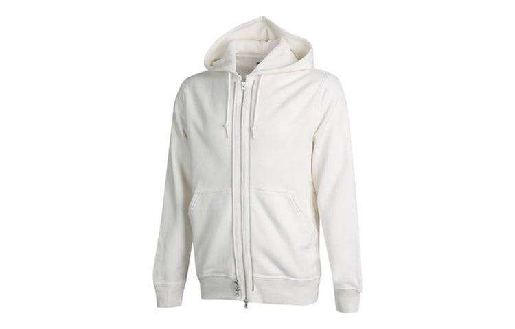 Converse All-zipper Sports Casual HoodedShirts Unisex White 10019463-A02