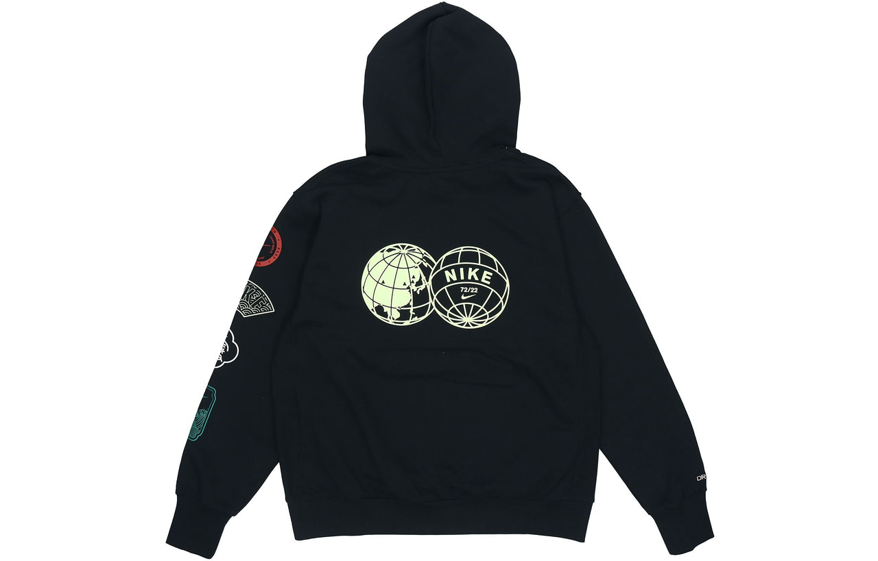 Men's Nike CNY New Year's Edition Logo Printing Loose Sports Hooded Pullover Autumn Black DJ3861-010