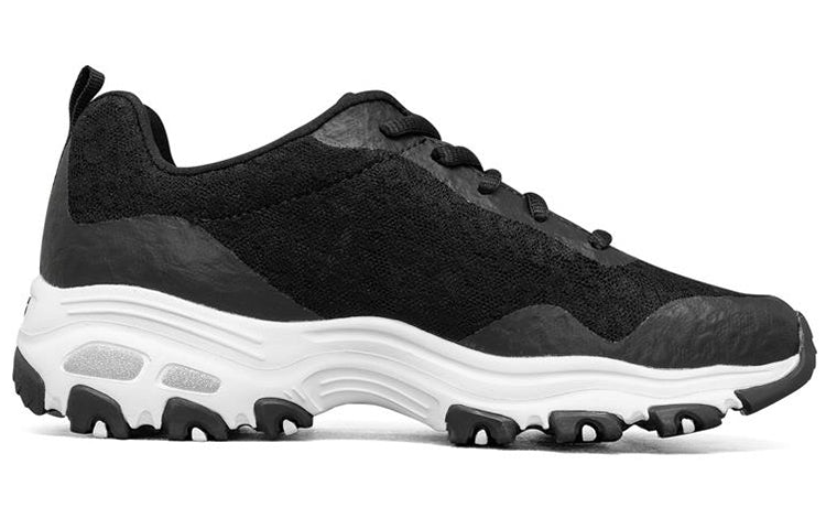 (WMNS) Skechers D Lites 1.0 Low-Top Daddy Shoes Black/White 896002-BKW