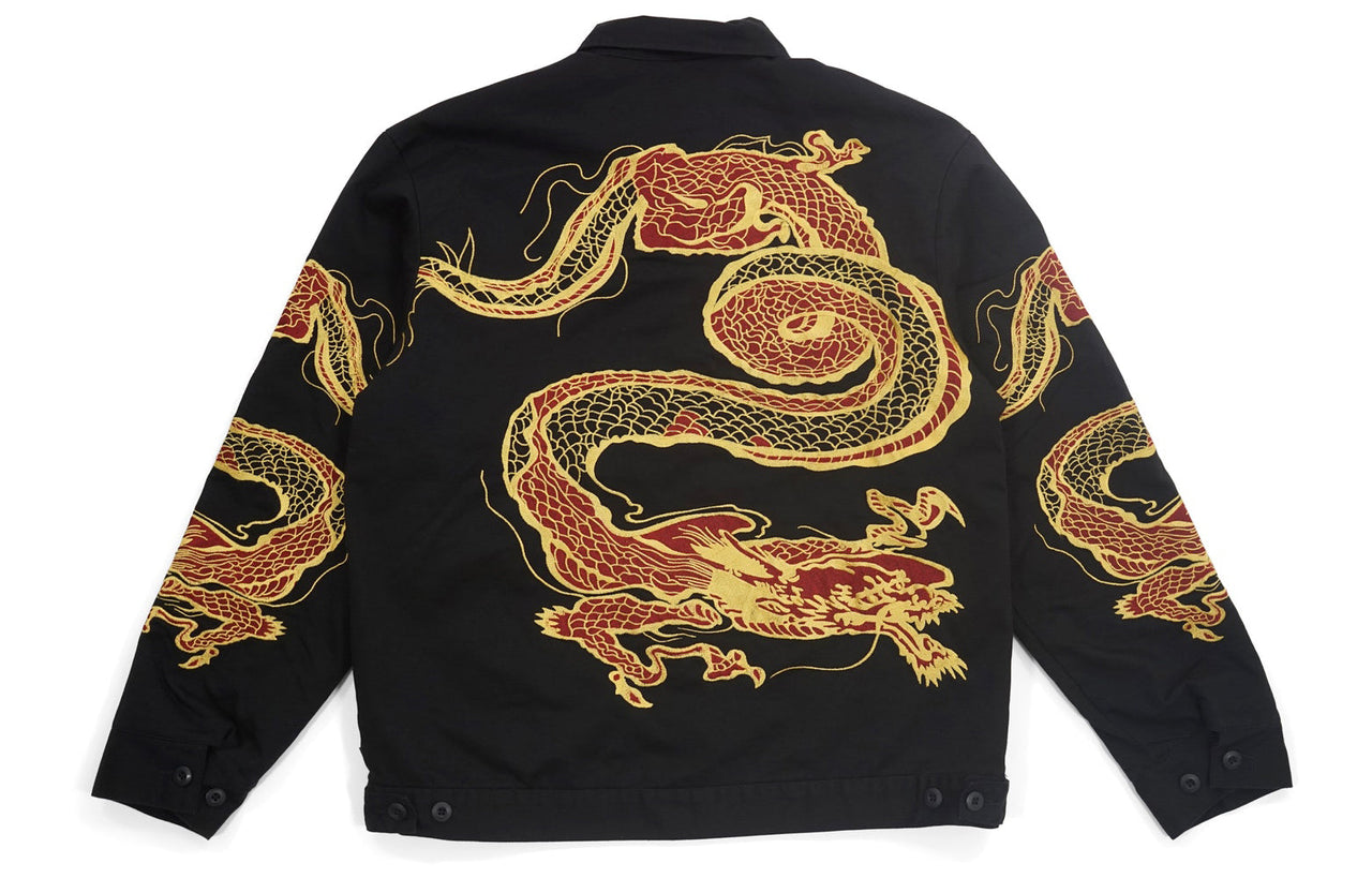 Supreme FW18 Dragon Work Jacket Black Dragon Robe China Embroidered Unisex SUP-FW18-424