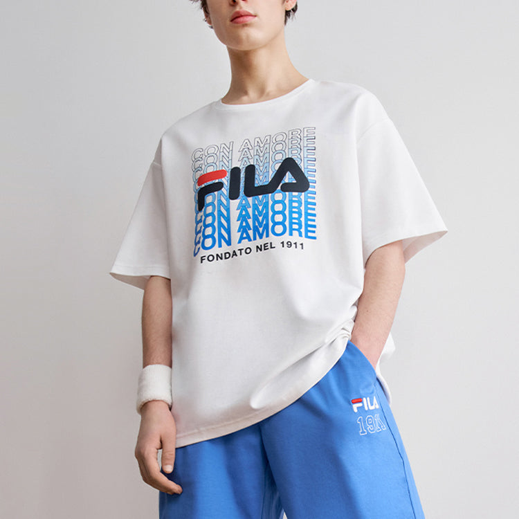 FILA Logo Printing Ventilate Knit Male White F51M028116F-WT