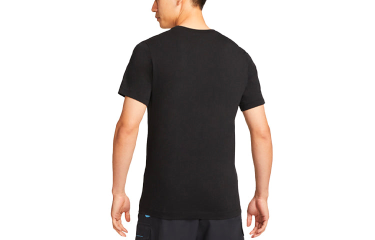 Nike Logo Solid Color Casual Round Neck Short Sleeve Black DR0998-010