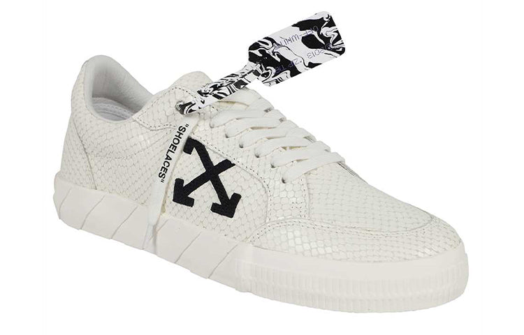 Off-White Low Vulcanized Calf Leather Sneaker 'White Black' OMIA085S21LEA0030110