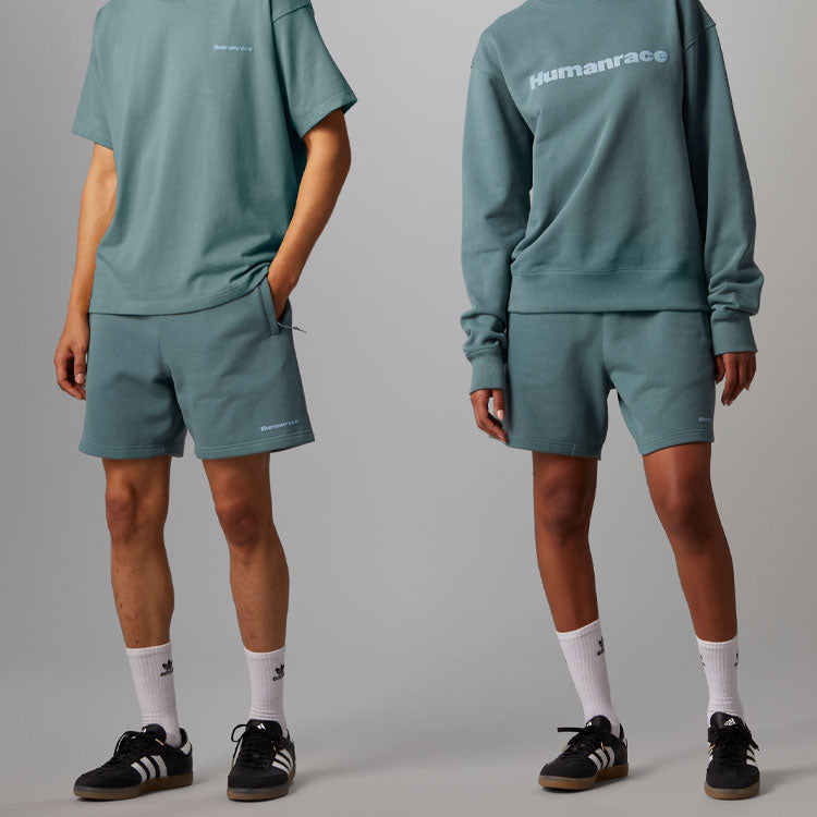adidas x Pharrell Humanrace Small Logo Shorts 'Grey Blue' HJ7068