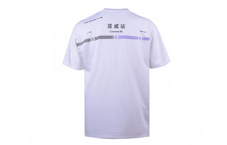 Men's Converse Logo Printing Short Sleeve White 10020851-A01