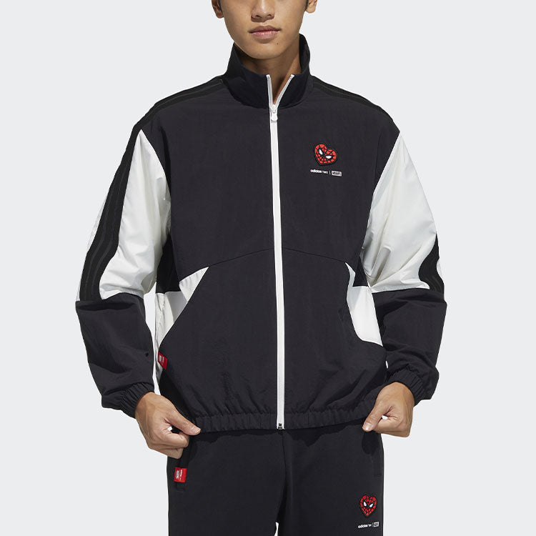 adidas neo Pattern Colorblock Sports Jacket Black H44998