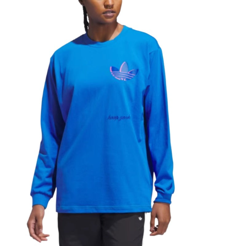 adidas Hoop York City Long Sleeve T-shirt Asia Sizing 'Blue Burst' IT4985