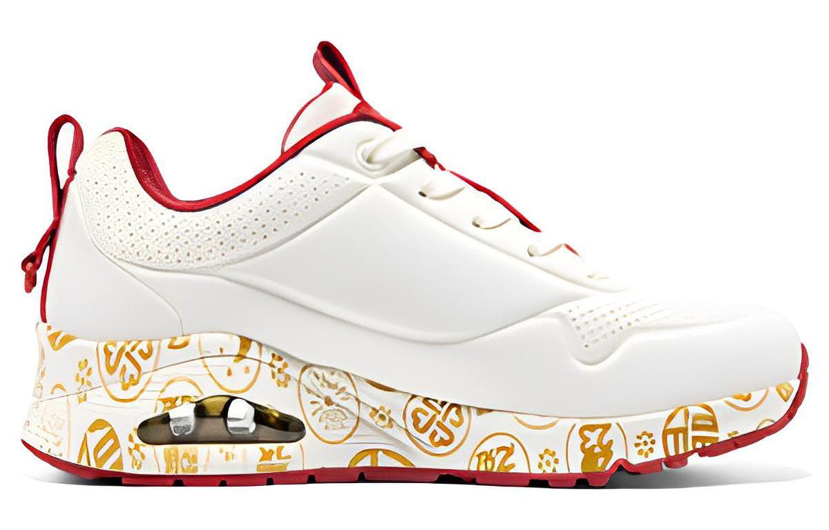 (WMNS) Skechers 2023 Year of the Rabbit Uno Celebrat-Airy Athletic Sneakers 'White Red Gold' 896164-NTRD