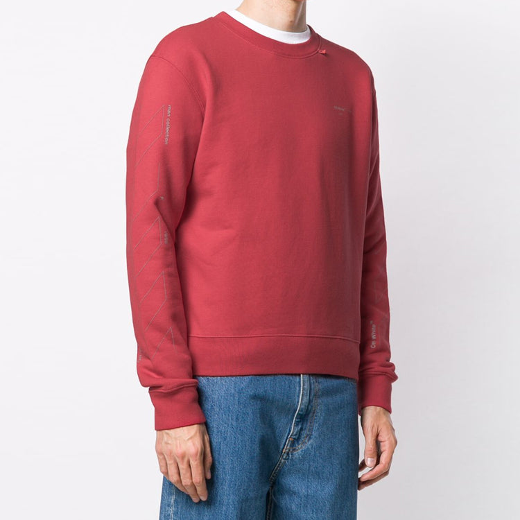Off-White Arrow Pattern Printing Pullover Red OMBA025E19E300032091