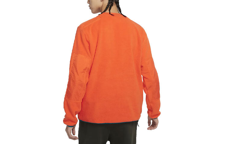 Nike CNY Chinese New Year's Edition Therma-Fit Logo Embroidered Loose Fleece Sports Round Neck Pullover Orange DQ5062-817