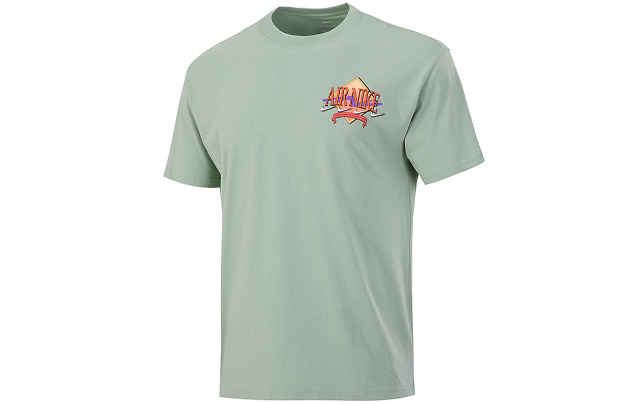 Nike Air Logo Printing Sports Round Neck Short Sleeve Green Light green DD1377-006