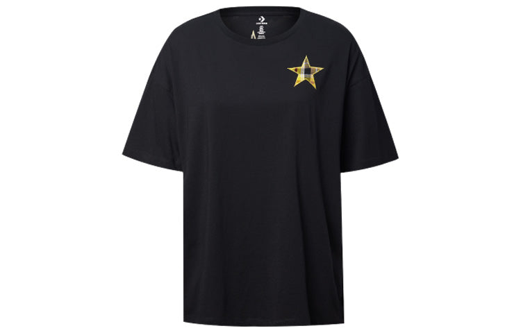 (WMNS) Converse Round Collar Loose Short Sleeve Black 10020518-001