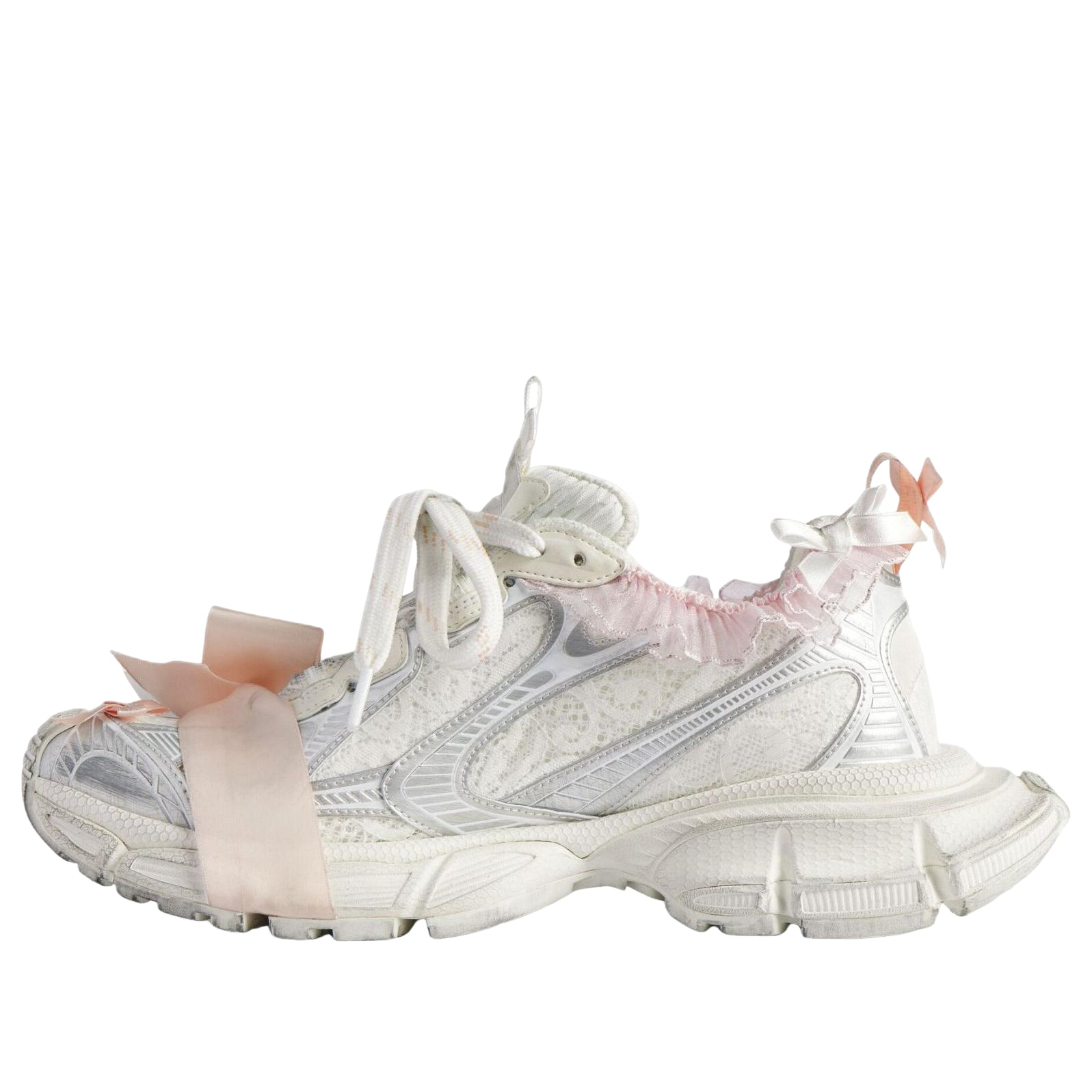 (WMNS) Balenciaga 3XL Lace Sneaker 'White Light Pink' 832994WXLMC9050