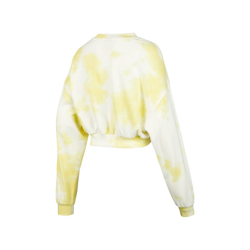 (WMNS) Skechers x XUZHI Short Long Sleeve Crew Sweater 'Yellow White Grey' P421W072