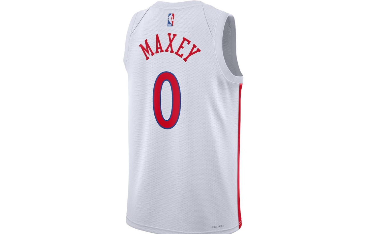 Nike x NBA Philadelphia 76ers Tyrese Maxey Jerseys 'White' DO9606-105
