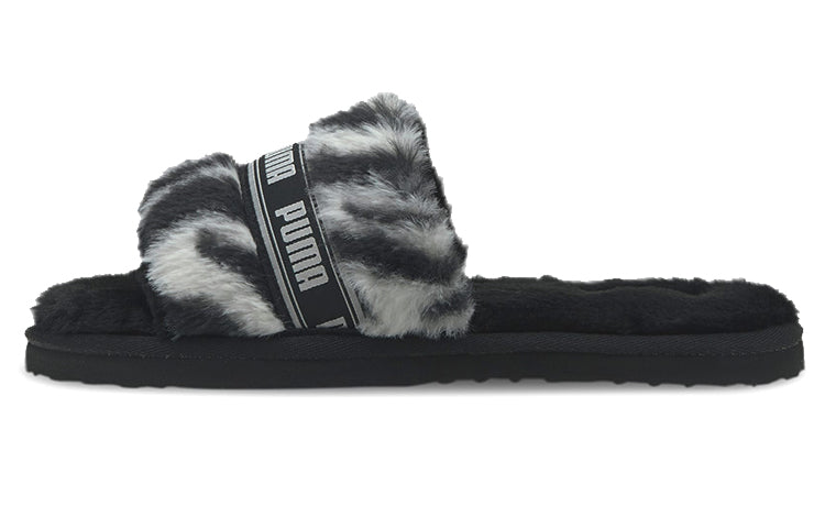 (WMNS) PUMA Fluff Slide 'Wild - Black' 385276-01