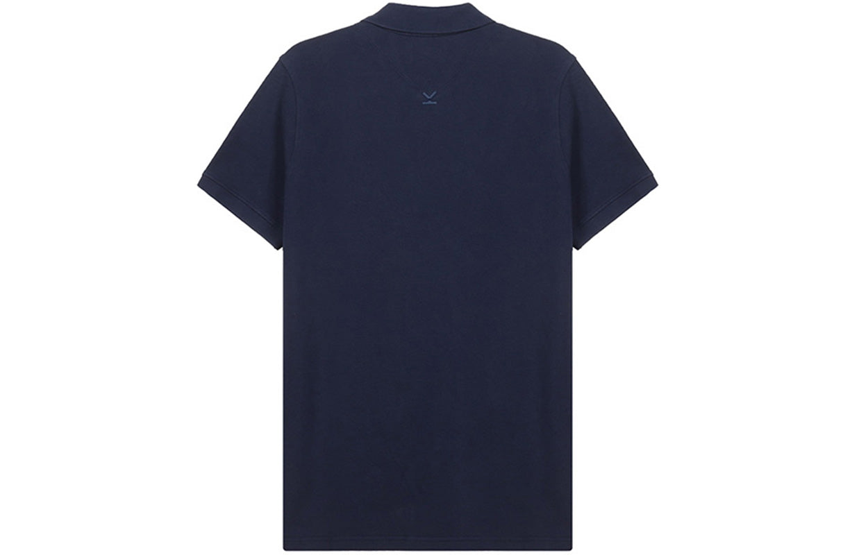 Men's KENZO Small Tiger Head Short Sleeve Polo Shirt Navy Blue FA65PO0014PU-76B
