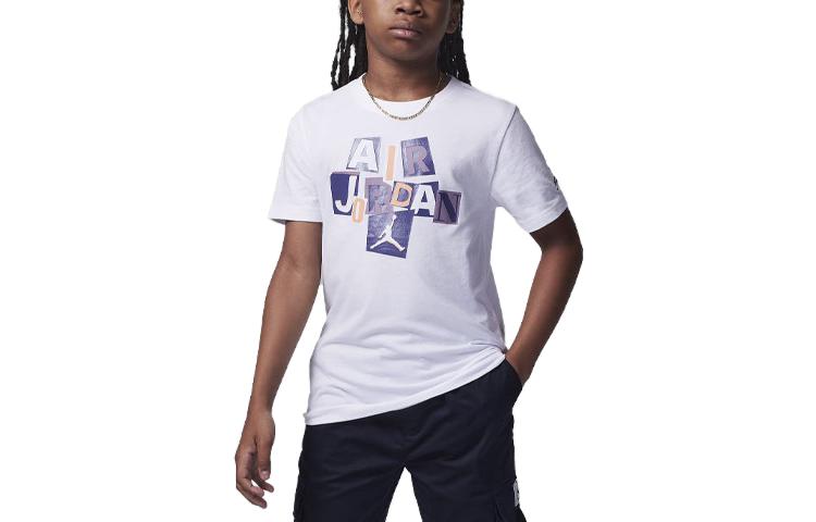 (GS) Air Jordan Cutout T-Shirt 'White' 95C840-001
