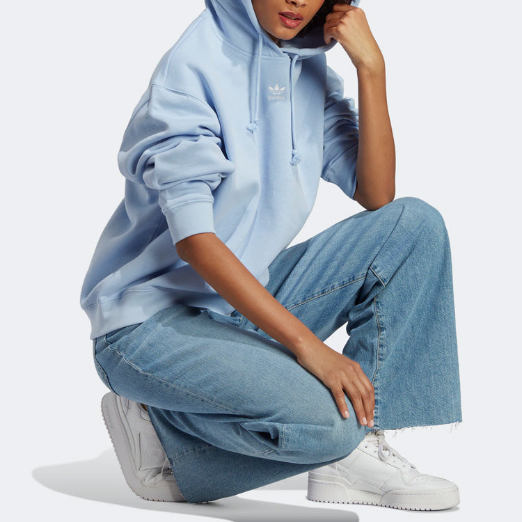 (WMNS) adidas Logo Hoodie 'Baby Blue' IK7690