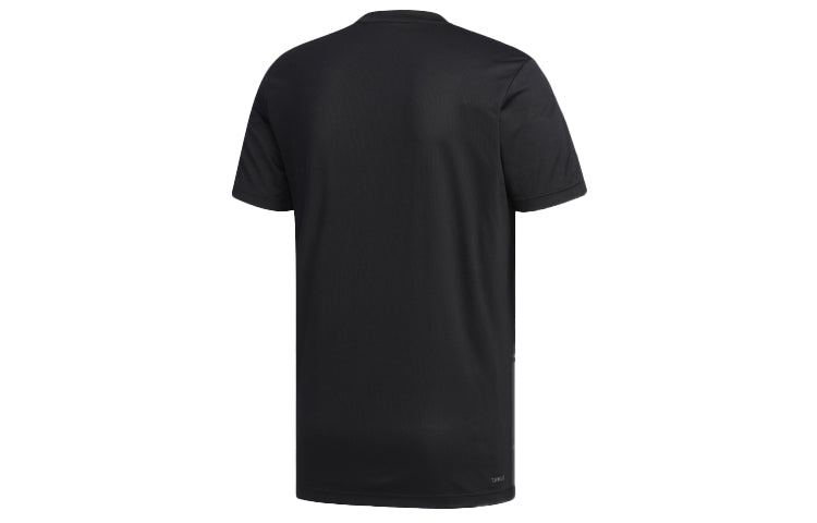 adidas Stripe Logo Alphabet Short Sleeve Black FL0349