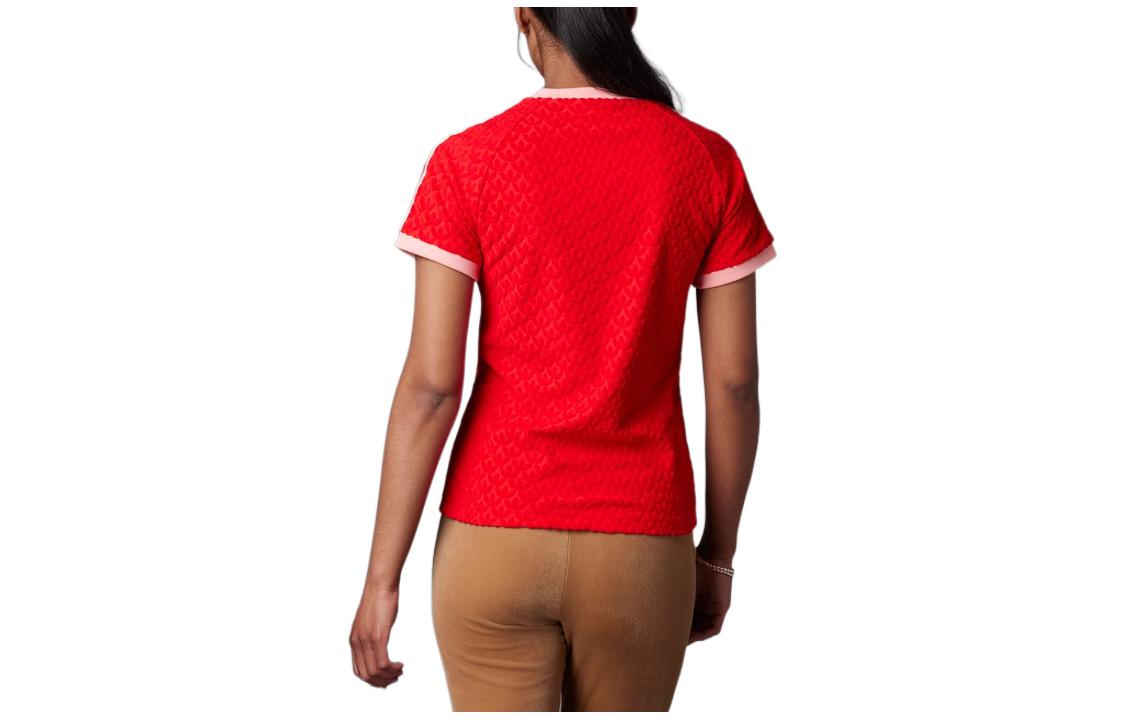 (WMNS) adidas Adicolor 70s Monogram Tee 'Red' IB2057