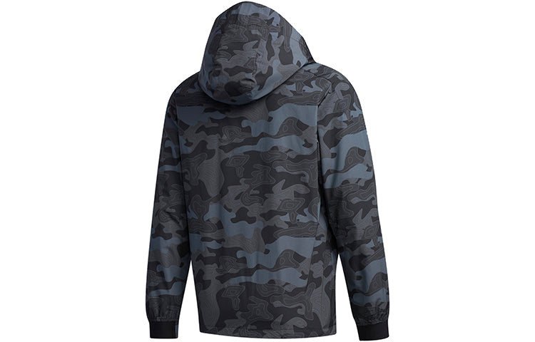 adidas Camouflage Printing Sports Jacket Black FM9371