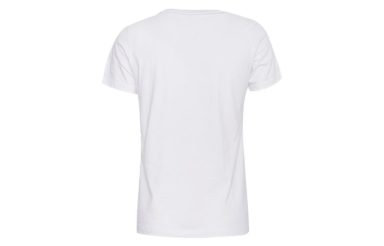 (WMNS) Converse Classic Logo Printing Short Sleeve White 10009152-A01