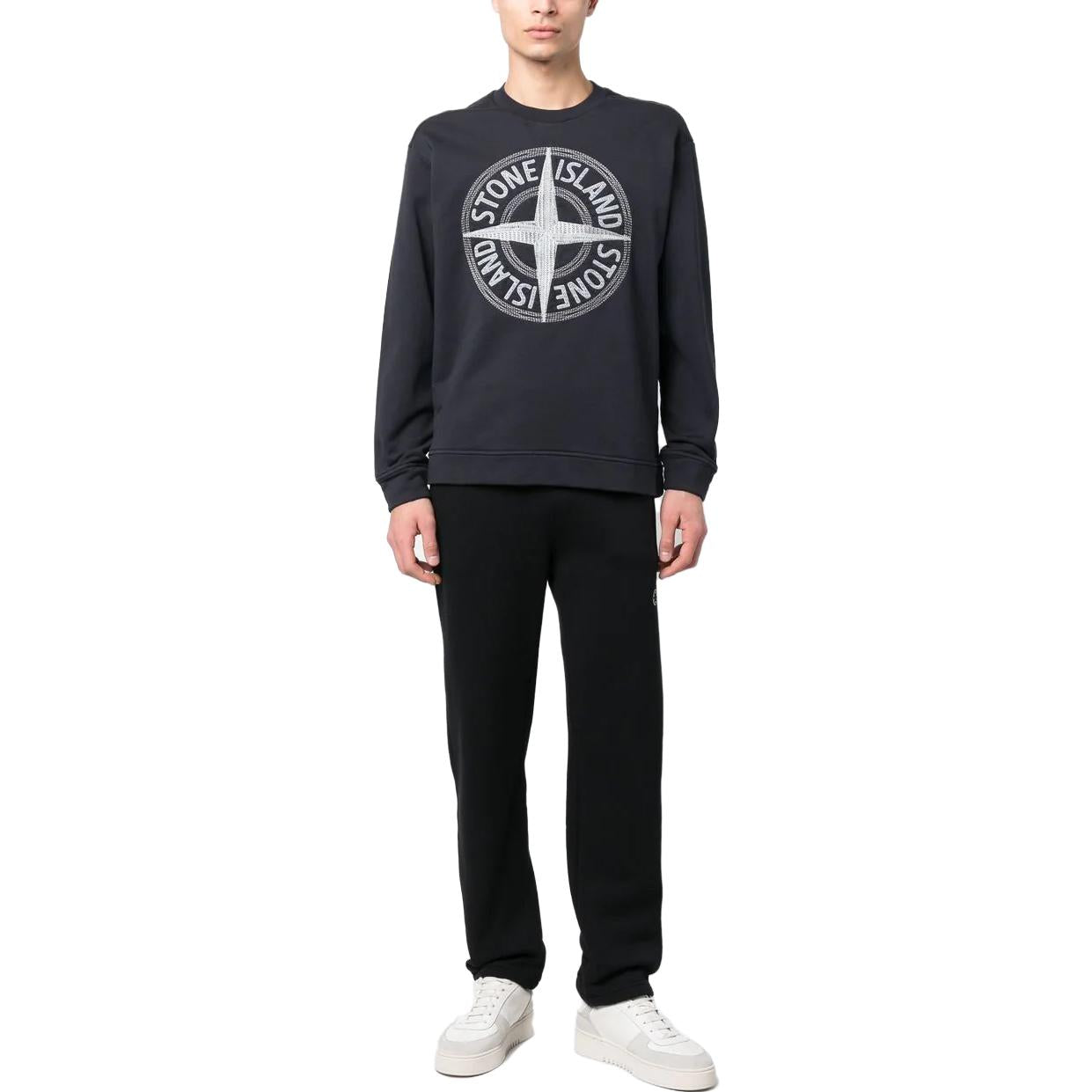 STONE ISLAND Embroidered Logo Sweatshirt 'Navy' 781565484-V0020