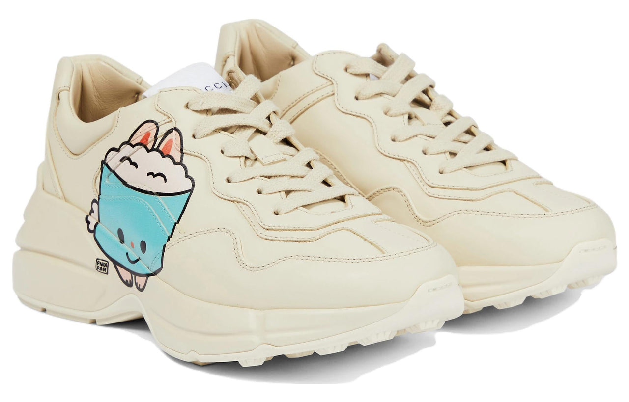 (WMNS) Gucci Kawaii Rhyton Leather Sneakers 'Cream White' 738776-DRW00-9522